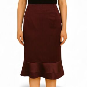 Liliu Burgundy Silk Trim Skirt Size 6